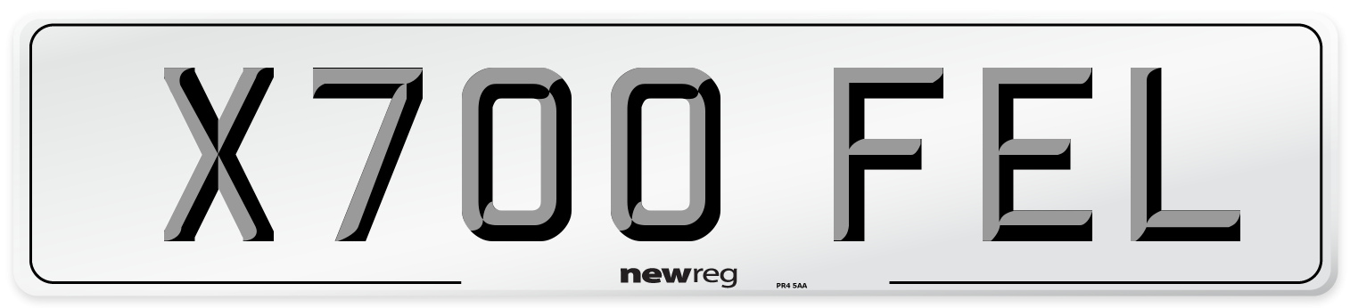 X700 FEL Number Plate from New Reg